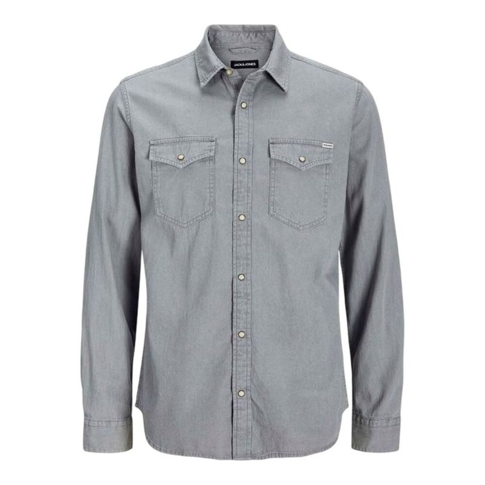 Jack And Jones Mens Sheridan Chest Pocket Shirt / Light Grey Melange
